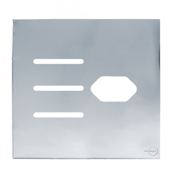 Placa p/ 3 Interruptores + Tomada 4x4 - Novara Glass Espelhada